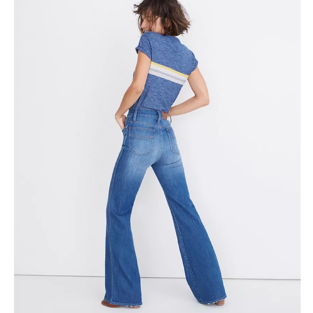 Madewell 11” High-Rise Flare Jeans Retro Pockets